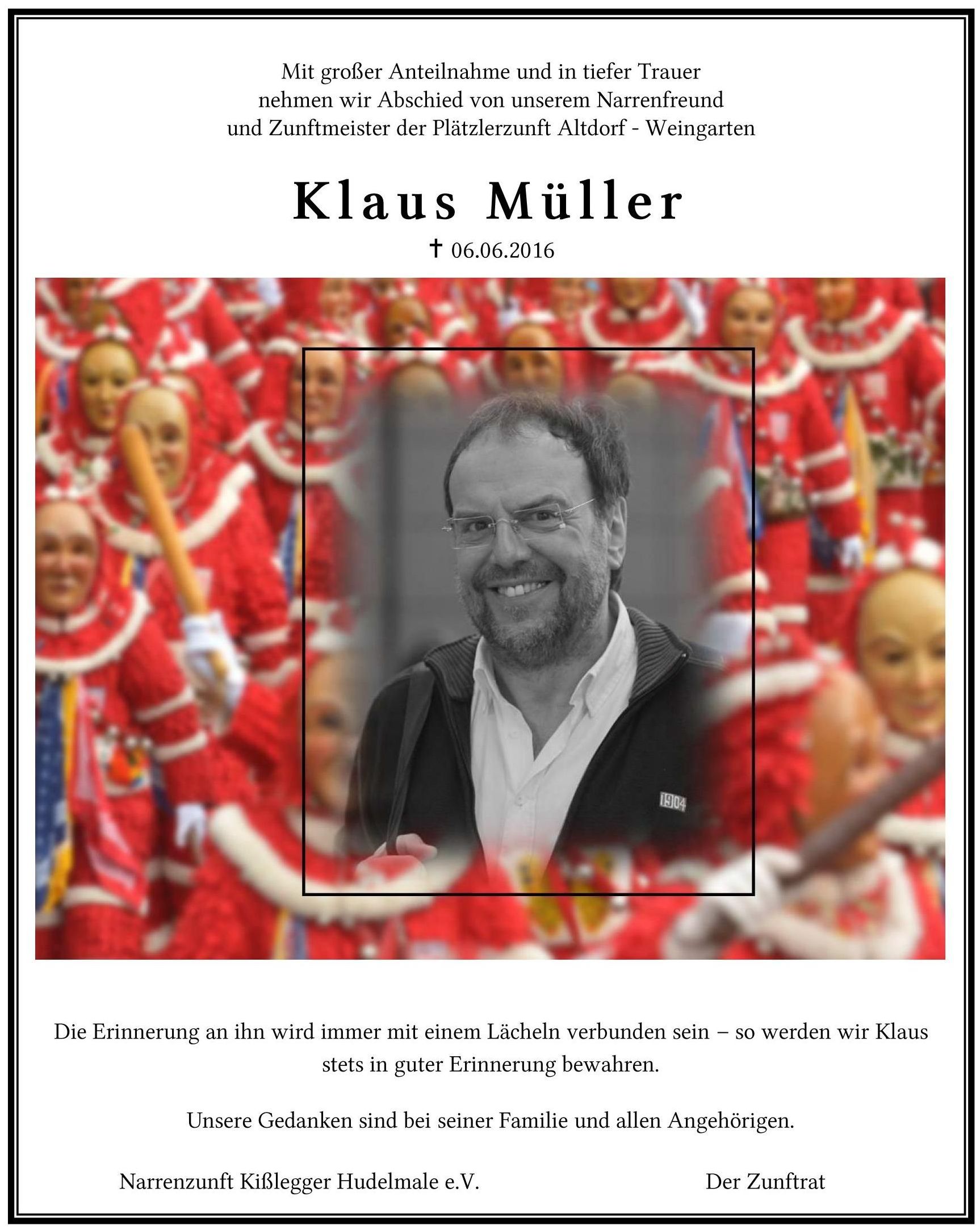 Nachruf Klaus Mueller